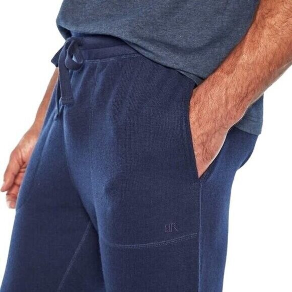 Banana Republic Men's 2-Piece Lounge Set PJs Pajamas Waffle Cotton Blue XL - Picture 2 of 4